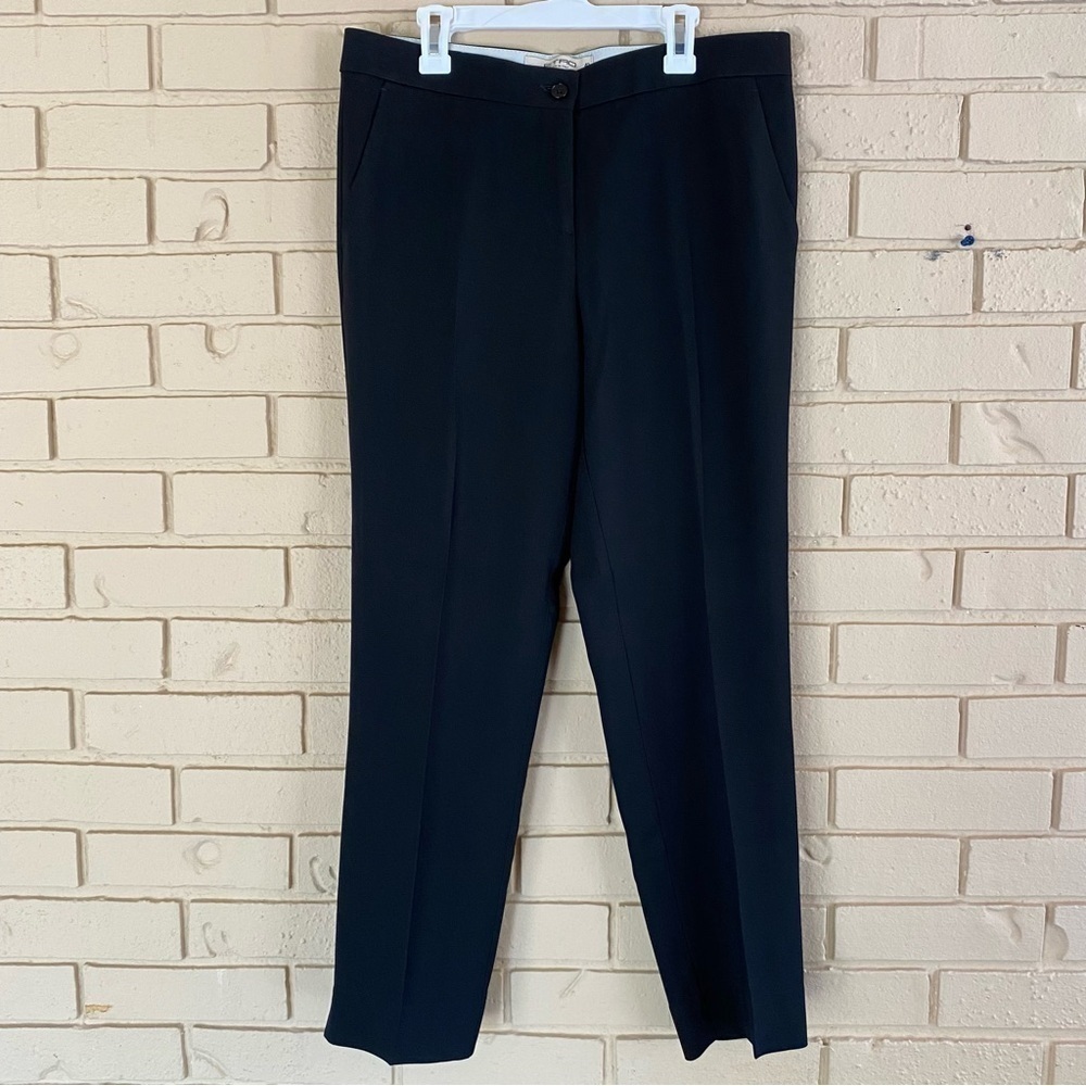 Etro Milano Dress Pants Size 6 Tapered Leg Trouser Black Ankle Slit Pockets